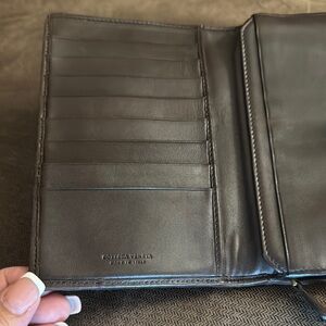 Bottega Veneta Dark Brown Leather Card Holder